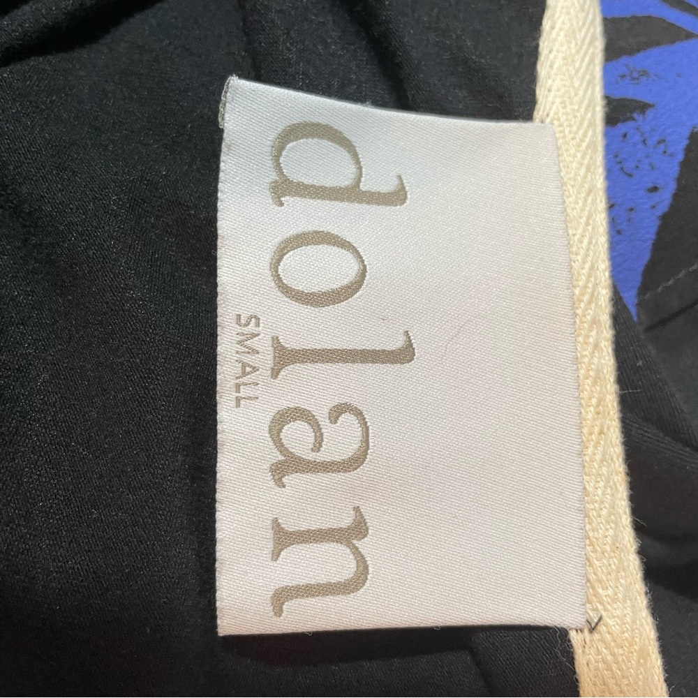 Anthropologie Black Tunic with Bright Blue Geometric Detailing - Picture 12 of 12